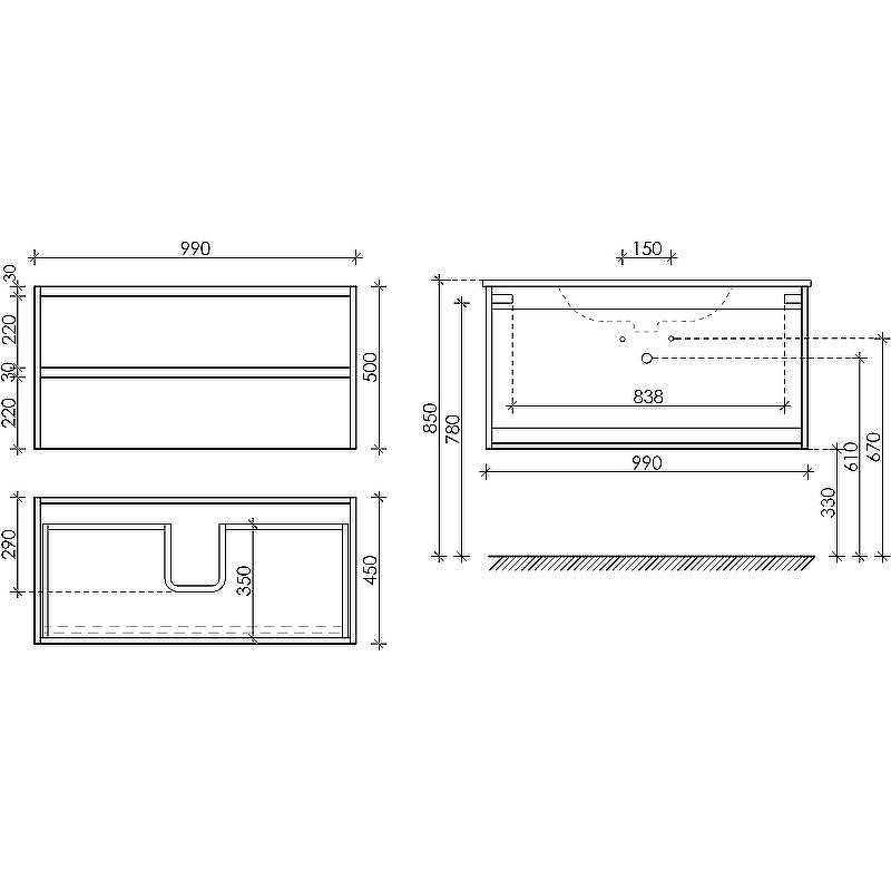 Тумба под раковину Sancos Libra 100 LB100ECH подвесная Дуб чарльстон, купить, цена, заказать, магазин, доставка, скидка, промокод, купить, цена, заказать, магазин, доставка, скидка, промокод