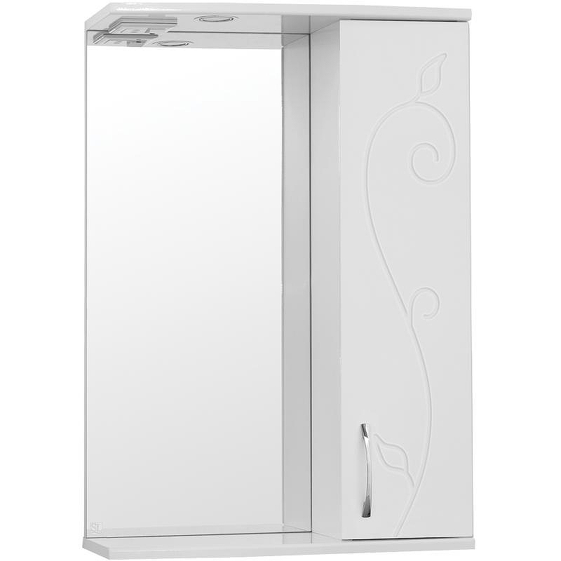 Зеркало со шкафом Style Line Эко фьюжн Панда 55 С с подсветкой Белый глянец, купить, цена, заказать, магазин, доставка, скидка, промокод, купить, цена, заказать, магазин, доставка, скидка, промокод