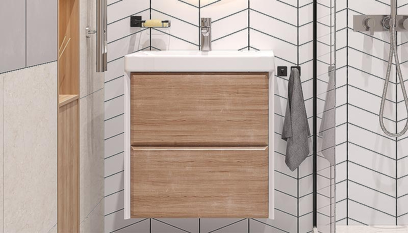 Тумба под раковину Velvex Gesso 60 tp.GES.9696.60.2Y подвесная Белая матовая Дуб сонома, купить, цена, заказать, магазин, доставка, скидка, промокод, купить, цена, заказать, магазин, доставка, скидка, промокод