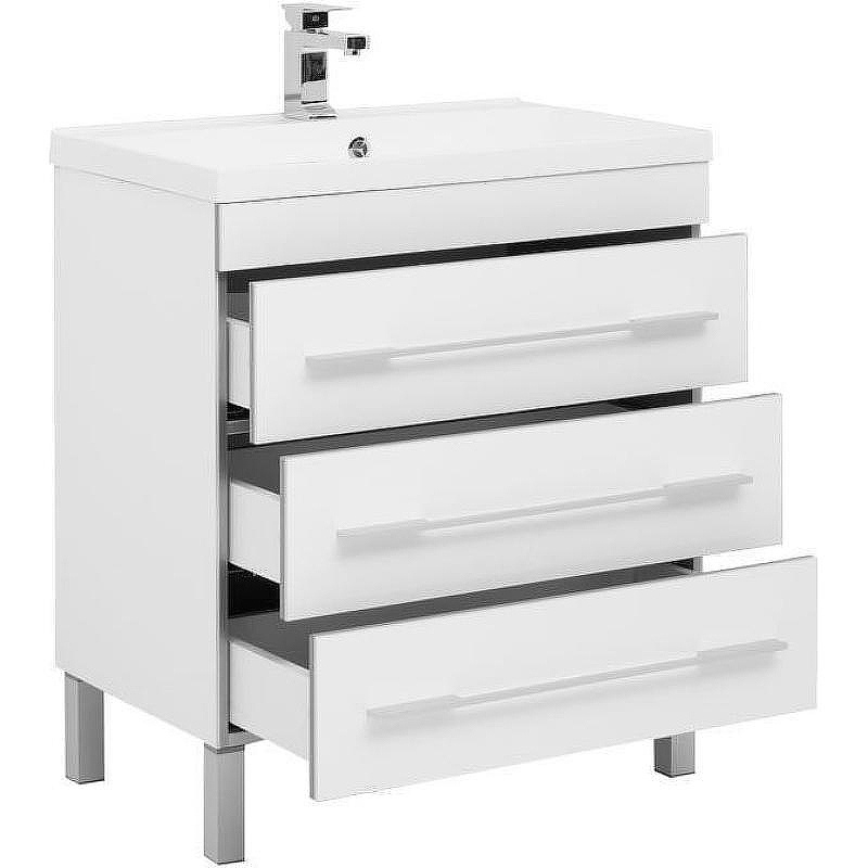 Тумба с раковиной Aquanet Верона 75 287671 Белая, купить, цена, заказать, магазин, доставка, скидка, промокод, купить, цена, заказать, магазин, доставка, скидка, промокод