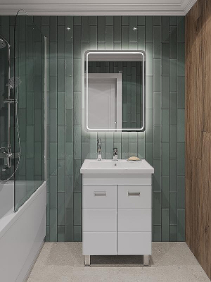 Тумба с раковиной Orange Таис 60 Ta-60TUW+RA напольная Белый глянец