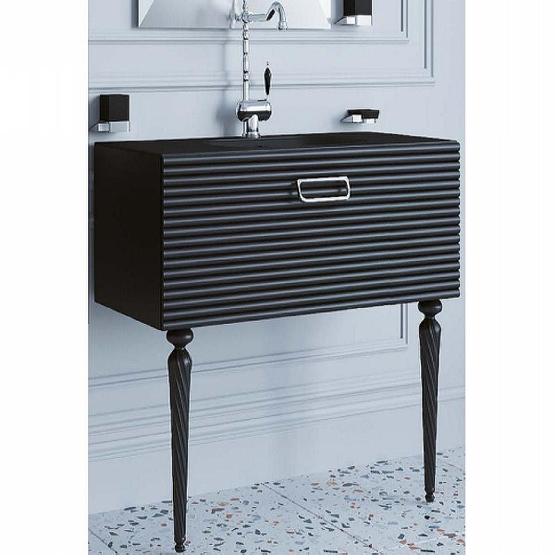 Тумба под раковину Boheme Armadi Art Vallessi Avangarde Linea 80 842-080-BCR подвесная Черная Хром, купить, цена, заказать, магазин, доставка, скидка, промокод, купить, цена, заказать, магазин, доставка, скидка, промокод