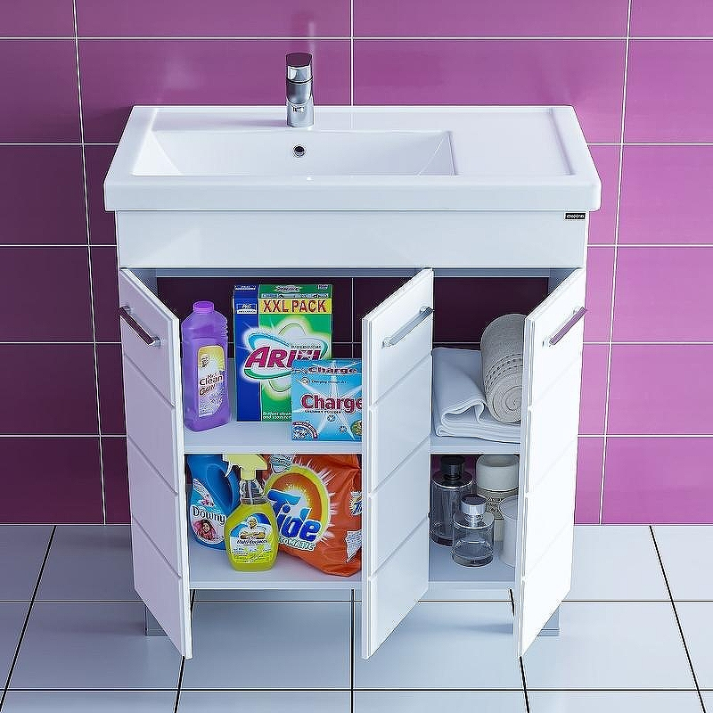 Тумба под раковину СанТа Омега 80 П 207051 Белая, купить, цена, заказать, магазин, доставка, скидка, промокод, купить, цена, заказать, магазин, доставка, скидка, промокод