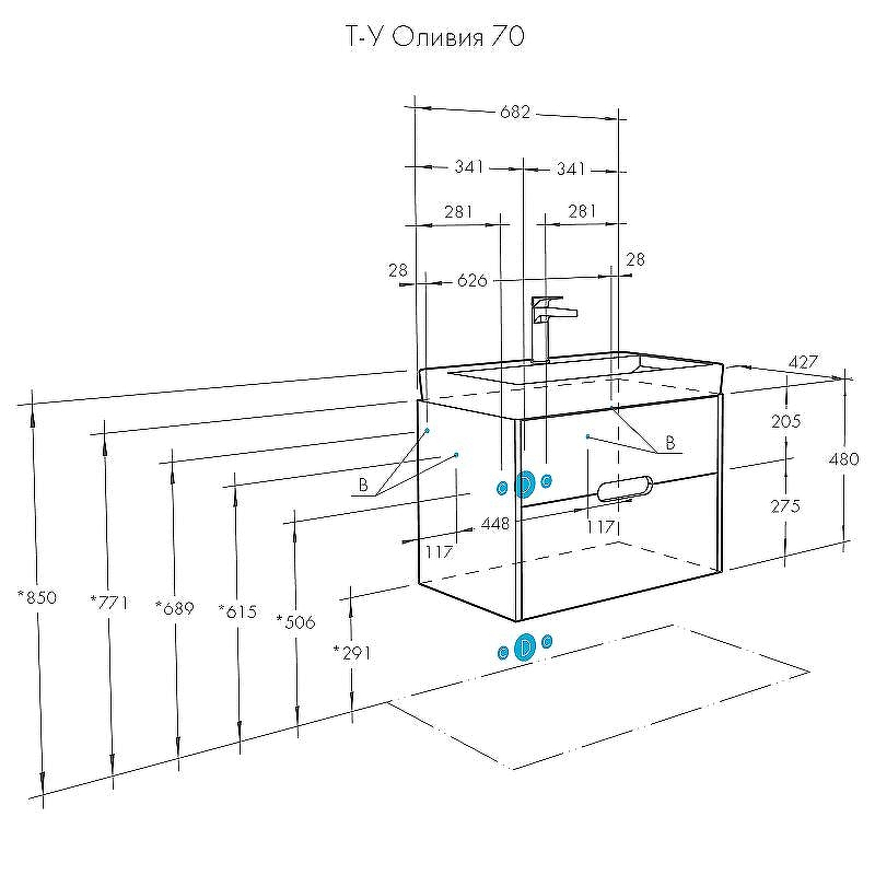 Тумба под раковину Aquaton Оливия 70 1A254301OL010 подвесная Белая матовая, купить, цена, заказать, магазин, доставка, скидка, промокод, купить, цена, заказать, магазин, доставка, скидка, промокод
