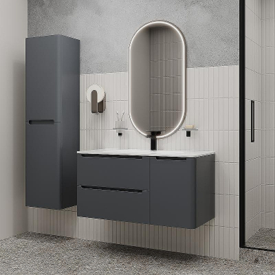 Шкаф пенал Iddis Edifice 40 EDI40D0i97 подвесной Темно-серый