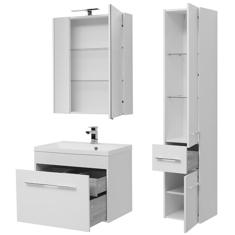 Тумба под раковину Aquanet Августа 75 210028 подвесная Белая, купить, цена, заказать, магазин, доставка, скидка, промокод, купить, цена, заказать, магазин, доставка, скидка, промокод