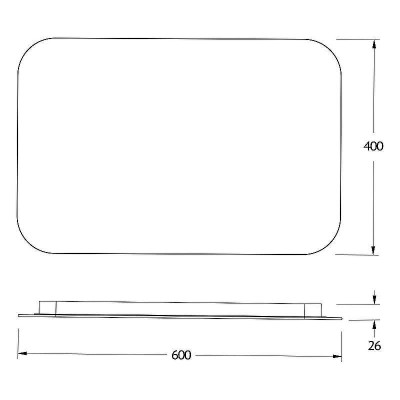 Зеркало Defesto Opti 60x40 DF 2802RH с подсветкой 17W-4500К/ИК - выключатель/Нейтральный белый свет
