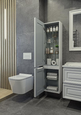 Шкаф пенал Caprigo Ponza 40 L 13550L-В231 подвесной Белый матовый