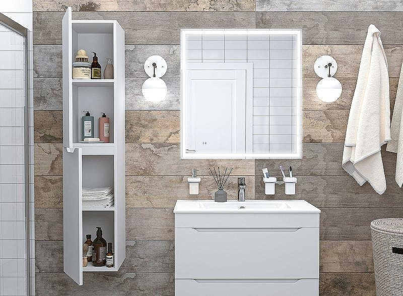 Тумба под раковину Aquanet Практика 80 330459 подвесная Белая матовая, купить, цена, заказать, магазин, доставка, скидка, промокод, купить, цена, заказать, магазин, доставка, скидка, промокод