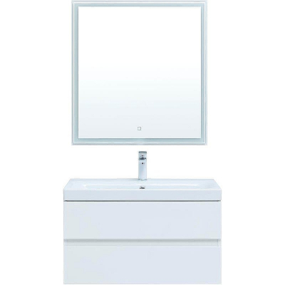 Комплект мебели для ванной Aquanet Беркли 80 306360 подвесной Белый глянец