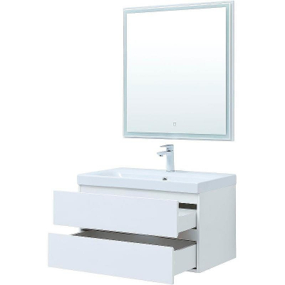 Комплект мебели для ванной Aquanet Беркли 80 306360 подвесной Белый глянец
