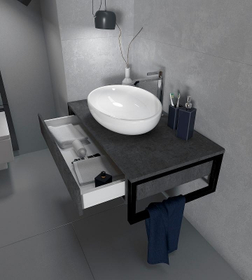 Тумба под раковину 1MarKa Grunge Loft 80П У85848 подвесная Бетон темно-серый