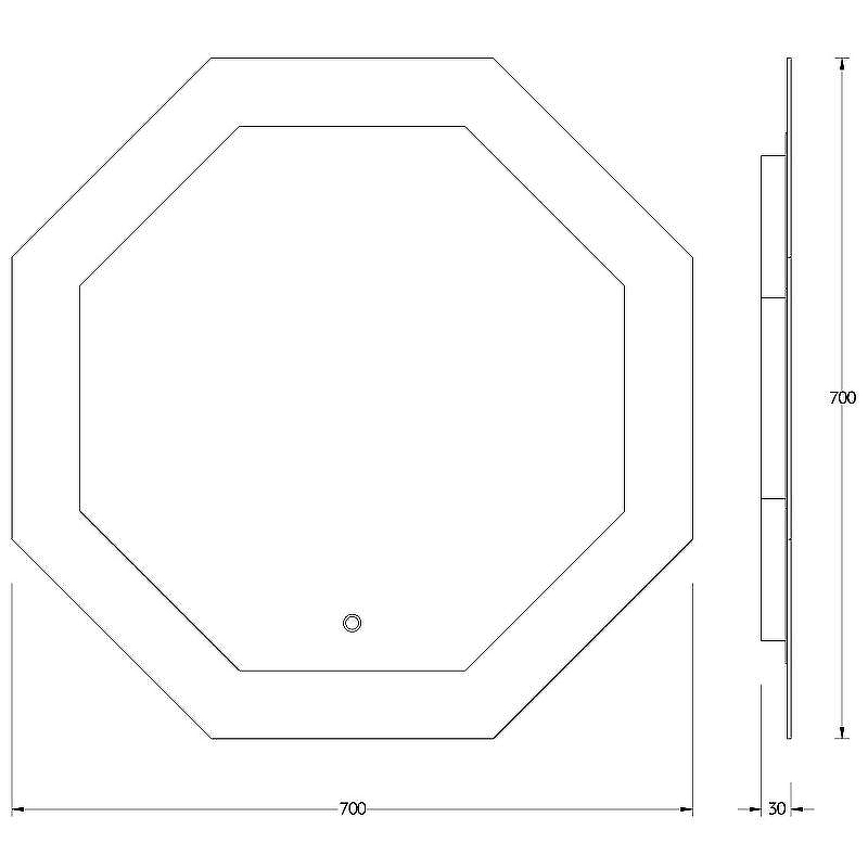 Зеркало Evoform Ledshine 70x70 BY 2604 с подсветкой 22.5 W - сенсорный выключатель - нейтральный белый свет, купить, цена, заказать, магазин, доставка, скидка, промокод, купить, цена, заказать, магазин, доставка, скидка, промокод