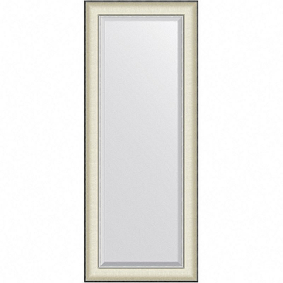 Зеркало Evoform Exclusive 134х54 BY 7454 с фацетом в багетной раме - Белая кожа с хромом 78