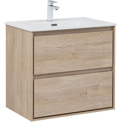 Тумба под раковину Aquanet Милан 70 336383 подвесная Дуб светлый