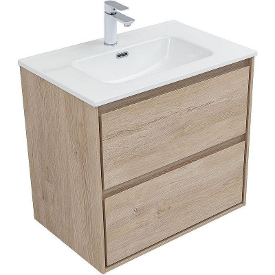 Тумба под раковину Aquanet Милан 70 336383 подвесная Дуб светлый
