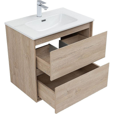Тумба под раковину Aquanet Милан 70 336383 подвесная Дуб светлый