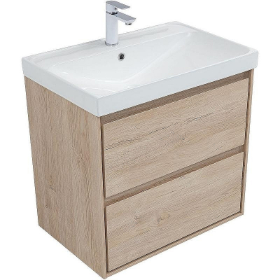 Тумба под раковину Aquanet Милан 70 336383 подвесная Дуб светлый