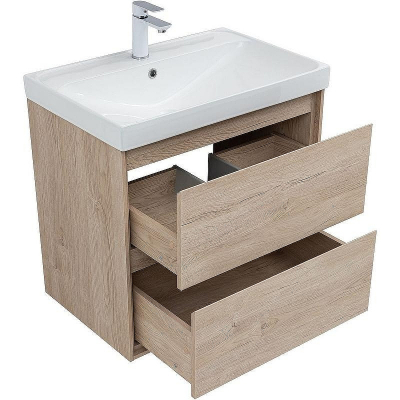 Тумба под раковину Aquanet Милан 70 336383 подвесная Дуб светлый