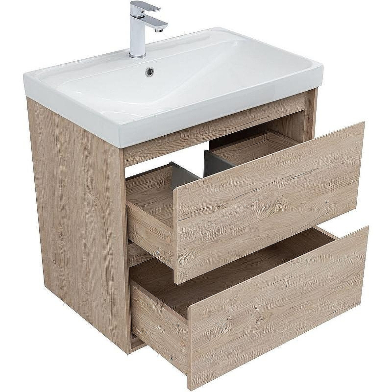Тумба под раковину Aquanet Милан 70 336383 подвесная Дуб светлый, купить, цена, заказать, магазин, доставка, скидка, промокод, купить, цена, заказать, магазин, доставка, скидка, промокод