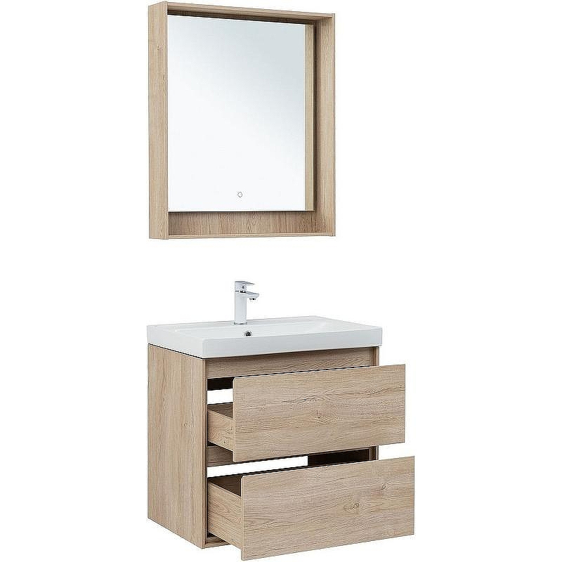 Тумба под раковину Aquanet Милан 70 336383 подвесная Дуб светлый, купить, цена, заказать, магазин, доставка, скидка, промокод, купить, цена, заказать, магазин, доставка, скидка, промокод