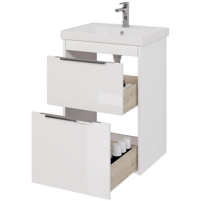 Тумба под раковину Dreja Prime 60 99.9300 подвесная Белый глянец