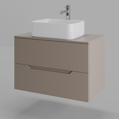 Тумба с раковиной Orange Line 80 Li-80TuLMDF+B02-460W подвесная Латте матовый