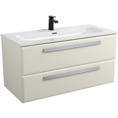 Тумба под раковину Cezares Eco-Cer-N 100 ECO-CER-N-1000-2C-SO-AS-P подвесная Альпака брашированная без ручек