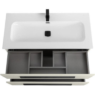 Тумба под раковину Cezares Eco-Cer-N 100 ECO-CER-N-1000-2C-SO-AS-P подвесная Альпака брашированная без ручек