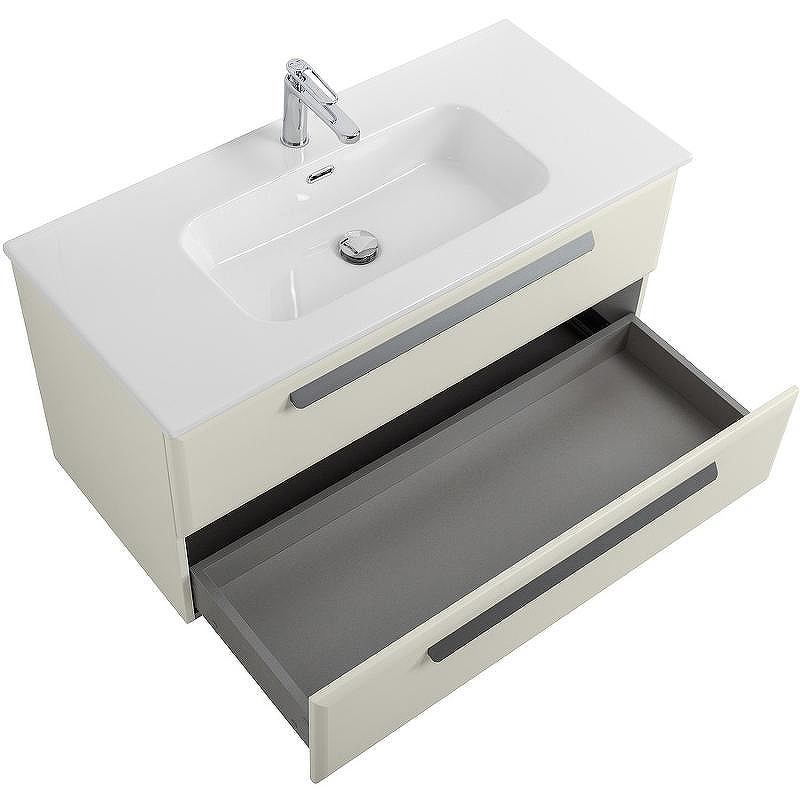 Тумба под раковину Cezares Eco-Cer-N 100 ECO-CER-N-1000-2C-SO-AS-P подвесная Альпака брашированная без ручек, купить, цена, заказать, магазин, доставка, скидка, промокод, купить, цена, заказать, магазин, доставка, скидка, промокод