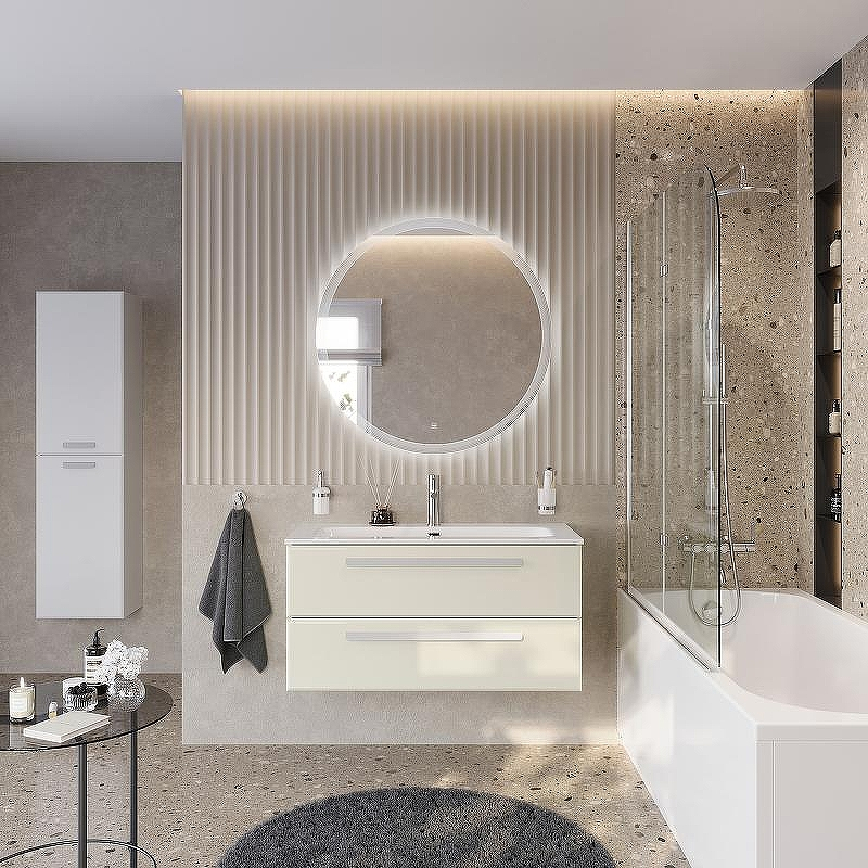 Тумба под раковину Cezares Eco-Cer-N 100 ECO-CER-N-1000-2C-SO-AS-P подвесная Альпака брашированная без ручек, купить, цена, заказать, магазин, доставка, скидка, промокод, купить, цена, заказать, магазин, доставка, скидка, промокод