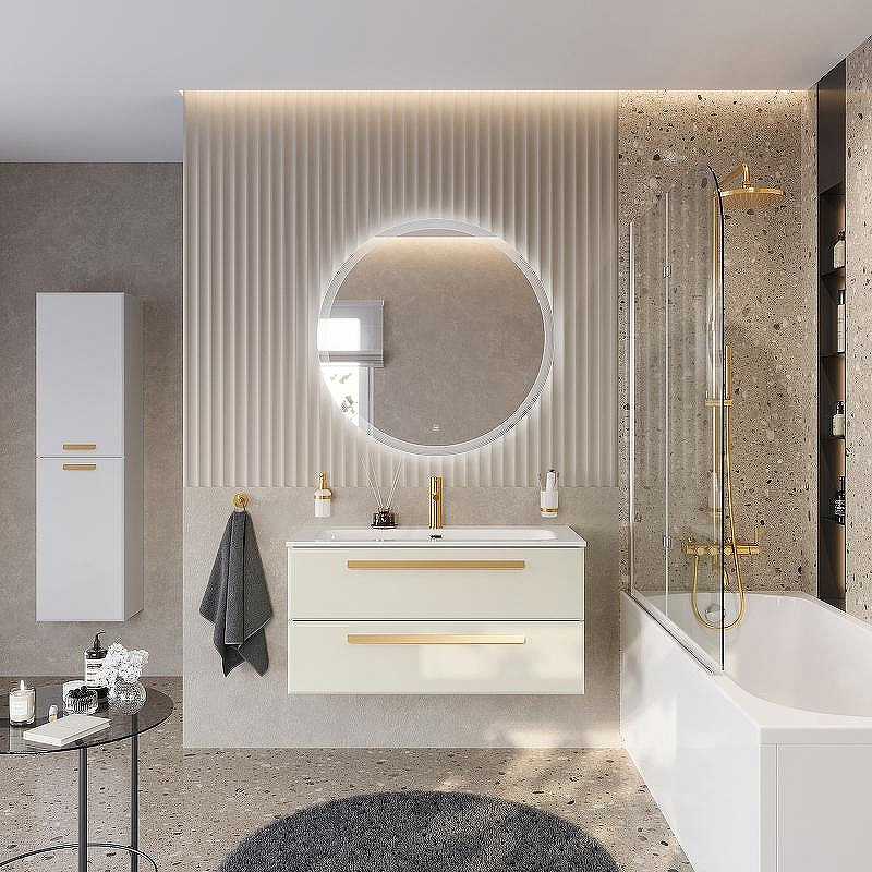 Тумба под раковину Cezares Eco-Cer-N 100 ECO-CER-N-1000-2C-SO-AS-P подвесная Альпака брашированная без ручек, купить, цена, заказать, магазин, доставка, скидка, промокод, купить, цена, заказать, магазин, доставка, скидка, промокод