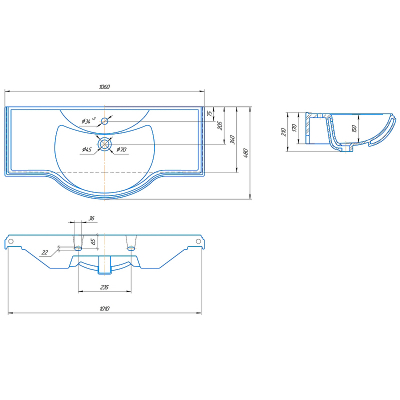 Тумба с раковиной Misty Шармель 105 УТ000001878 Бежевая