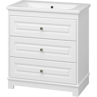 Тумба с раковиной Misty Ларго 80 УТ000023205 Белая матовая