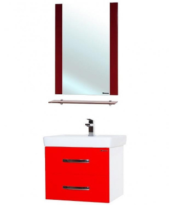 Зеркало Bellezza Рокко 70 4613711030035 с полкой Красное