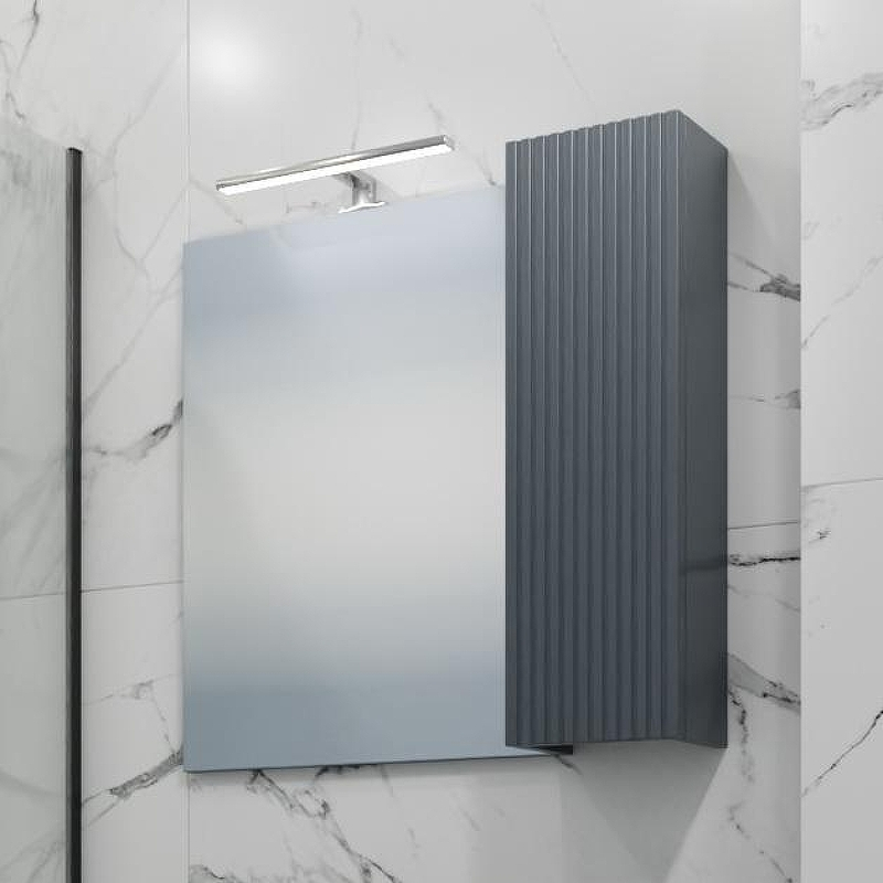 Зеркало со шкафом СанТа Альтаир 70 700503 с подсветкой Графит матовый, купить, цена, заказать, магазин, доставка, скидка, промокод, купить, цена, заказать, магазин, доставка, скидка, промокод