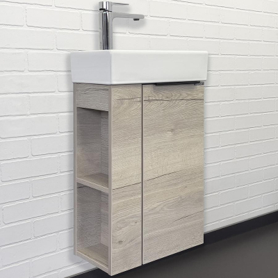 Тумба с раковиной Comforty Матэ 40 00-00015132 подвесная Дуб дымчатый