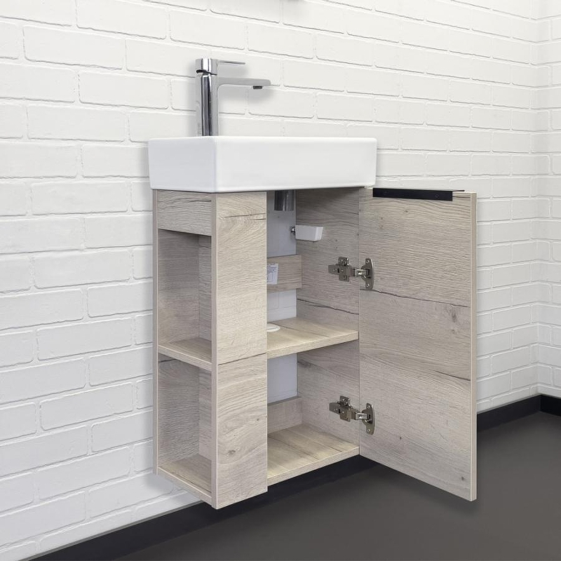 Тумба с раковиной Comforty Матэ 40 00-00015132 подвесная Дуб дымчатый, купить, цена, заказать, магазин, доставка, скидка, промокод, купить, цена, заказать, магазин, доставка, скидка, промокод