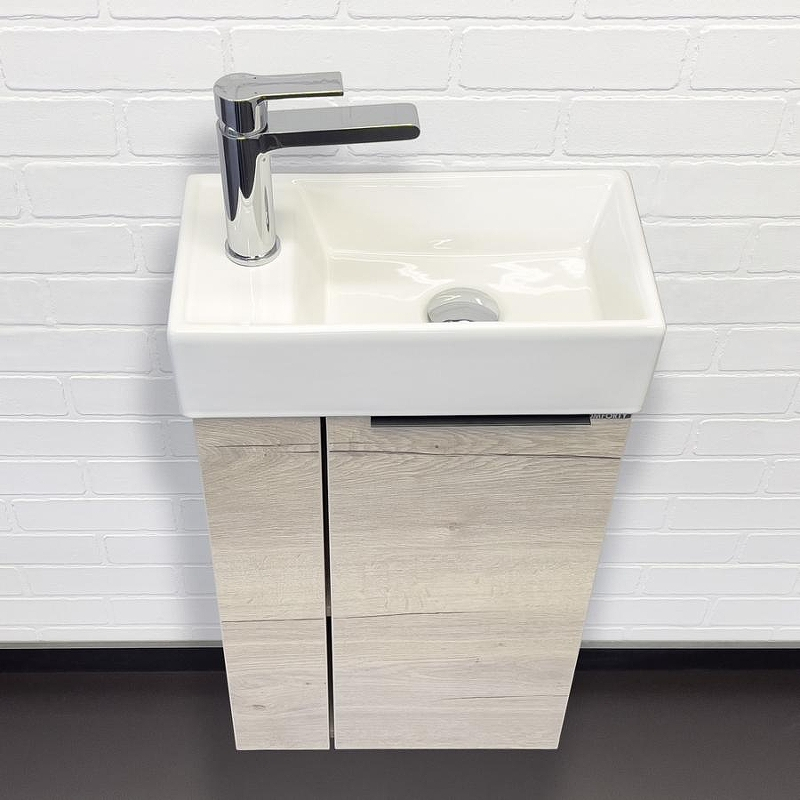 Тумба с раковиной Comforty Матэ 40 00-00015132 подвесная Дуб дымчатый, купить, цена, заказать, магазин, доставка, скидка, промокод, купить, цена, заказать, магазин, доставка, скидка, промокод