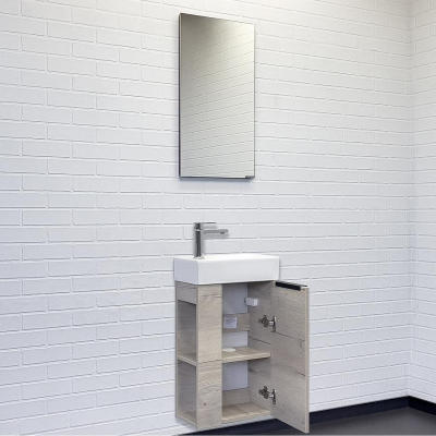 Тумба с раковиной Comforty Матэ 40 00-00015132 подвесная Дуб дымчатый