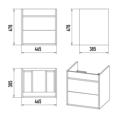 Тумба с раковиной Misty Кедр 50 УТ000014437 подвесная Орех