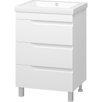 Тумба с раковиной Misty Софт 60 УТ000015027 Белая глянцевая, купить, цена, заказать, магазин, доставка, скидка, промокод, купить, цена, заказать, магазин, доставка, скидка, промокод