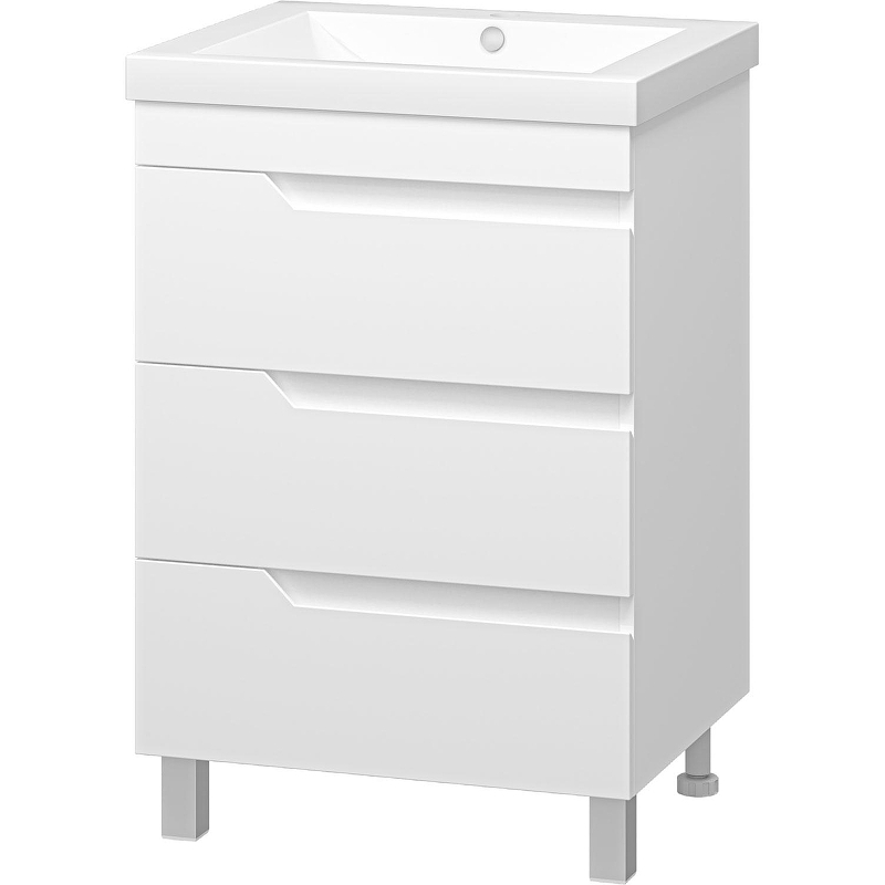 Тумба с раковиной Misty Софт 60 УТ000015027 Белая глянцевая, купить, цена, заказать, магазин, доставка, скидка, промокод, купить, цена, заказать, магазин, доставка, скидка, промокод