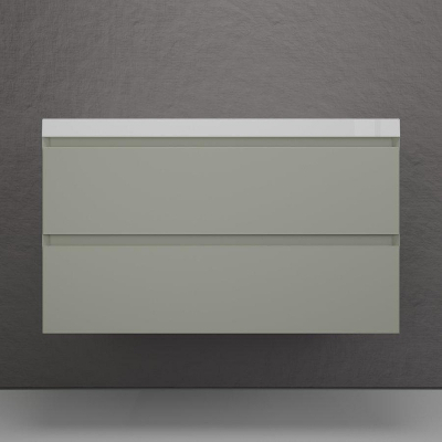 Тумба под раковину Style Line Манхэттен 100 ЛС-00002358 подвесная цвет Олива