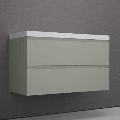 Тумба под раковину Style Line Манхэттен 100 ЛС-00002358 подвесная цвет Олива