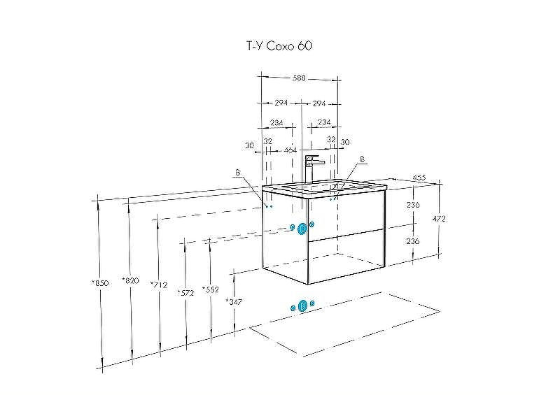 Тумба под раковину Aquaton Сохо 60 1A258001AJA00 подвесная Дуб веллингтон Графит софт, купить, цена, заказать, магазин, доставка, скидка, промокод, купить, цена, заказать, магазин, доставка, скидка, промокод