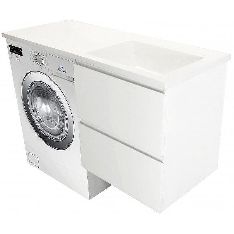 Тумба с раковиной Эстет Dallas Luxe 120 R ФР-00001929 подвесная Белая, купить, цена, заказать, магазин, доставка, скидка, промокод, купить, цена, заказать, магазин, доставка, скидка, промокод