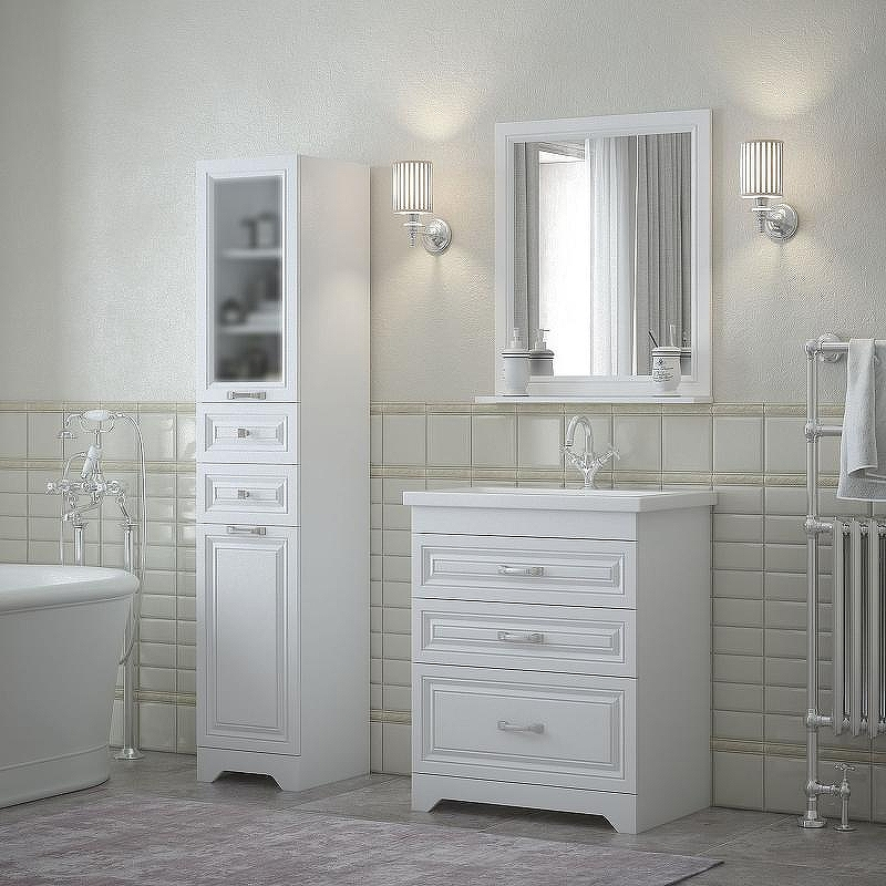 Тумба под раковину Corozo Каролина 70 Z3 SD-00000923 Белая, купить, цена, заказать, магазин, доставка, скидка, промокод, купить, цена, заказать, магазин, доставка, скидка, промокод