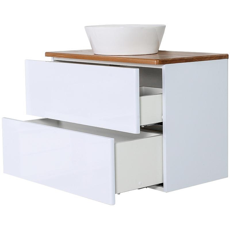 Тумба с раковиной Orange Otto 75 Ot-75TuWOOD+B08-360W подвесная Белая Ясень, купить, цена, заказать, магазин, доставка, скидка, промокод, купить, цена, заказать, магазин, доставка, скидка, промокод