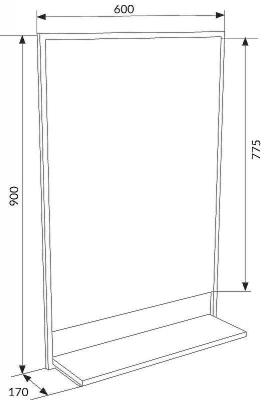 Зеркало 1MarKa Grunge Loft 60П Ц0000007990 Черное